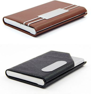 

ELS Men Casual Brown, Black Artificial Leather Card Holder(8 Card Slots), Black;brown