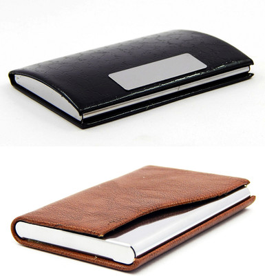 

ELS Men Casual Black, Brown Artificial Leather Card Holder(8 Card Slots)