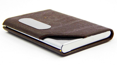 ELS Men Casual Brown Artificial Leather Card Holder(1 Card Slot)