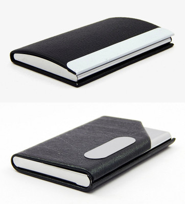 

ELS Men Casual Black Artificial Leather Card Holder(8 Card Slots)