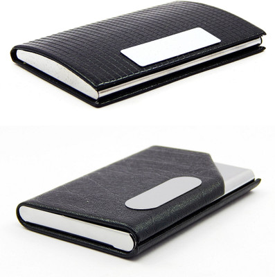

ELS Men Casual Black Artificial Leather Card Holder(8 Card Slots)