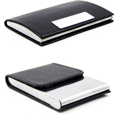 

ELS Men Casual Black Artificial Leather Document Holder(8 Card Slots)