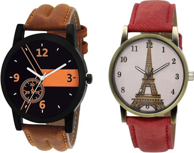 

Shocknshop LR01_230 Designer Analog Chain Strap Couple Watch - For Men & Women