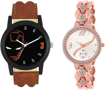 

Shocknshop LR04_215 Designer Analog Chain Strap Couple Watch - For Men & Women