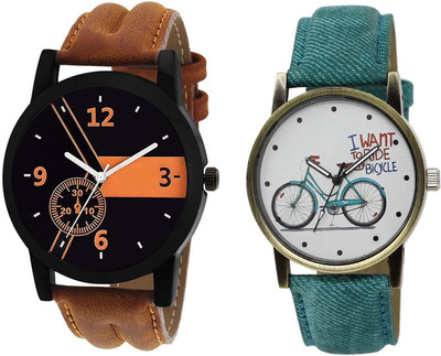 

Shocknshop LR01_229 Designer Analog Chain Strap Couple Watch - For Men & Women