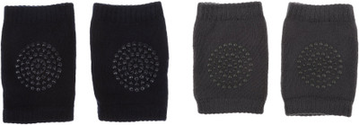 

Babymoon (Set of 2 Pairs) Crawling, Anti-Slip Padded Stretchable Elbow Safety Protector Jet Black, Smoke Grey Baby Knee Pads(Ultra protection)