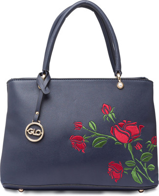 

Globus Floral Embroidered Handbag Multipurpose Bag(Blue, 13 inch)
