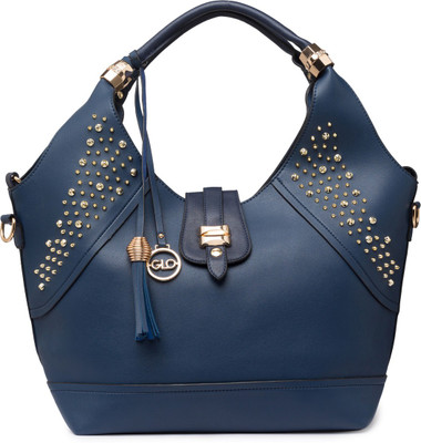 Globus Embellished Hobo Bag Multipurpose Bag(Blue, 18 inch)