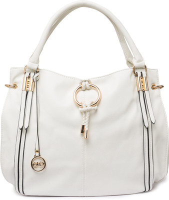 

Globus Buckle Detail Solid Hobo Bag Shoulder Bag(White, 16 inch)