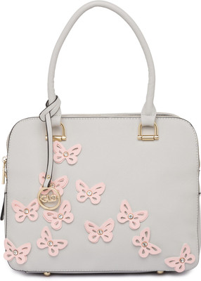 Globus Embellished Butterfly Motif Handbag Multipurpose Bag(Grey, 12 inch)