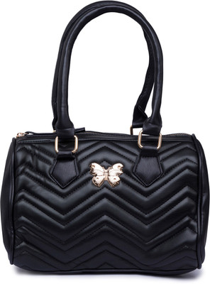 

Globus Butterfly Motif Quilted Bowling Bag Shoulder Bag(Black, 11 inch)