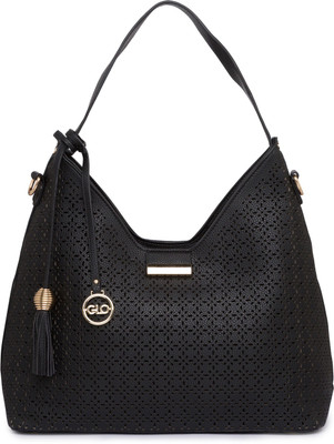 

Globus Cut-Work Hobo Hand Bag Multipurpose Bag(Black, 18 inch)