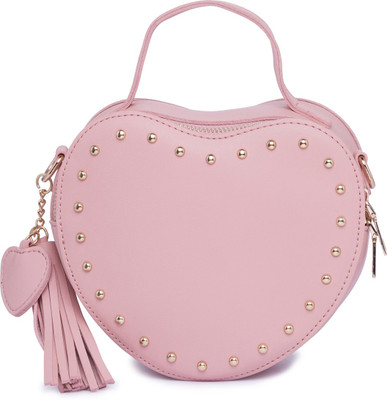 

Globus Heart Shaped Rivet Detail Sling Bag Multipurpose Bag(Pink, 7 inch)