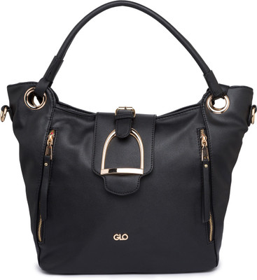 

Globus Buckle Detail Structured Handbag Shoulder Bag(Black, 17 inch)