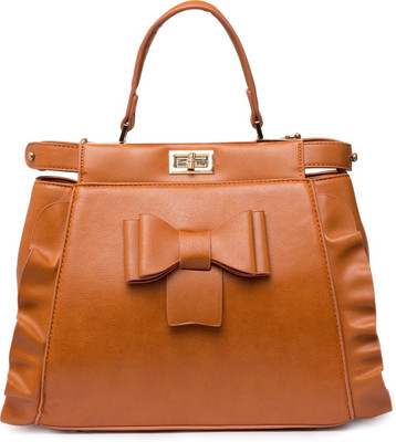 

Globus Structured Solid Handbag Multipurpose Bag(Brown, 10 inch)