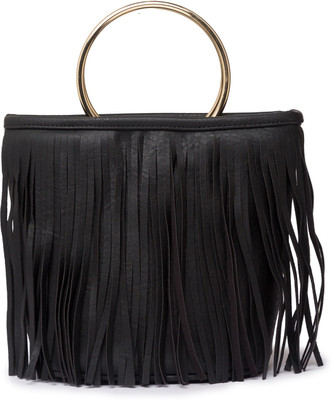 

Globus Fringe Detail Sling Bag Multipurpose Bag(Black, 8 inch)
