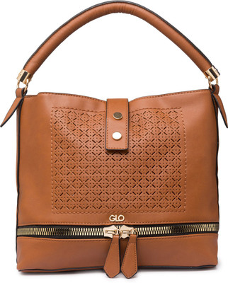 

Globus Cut-work Detail Handbag Shoulder Bag(Brown, 16 inch)