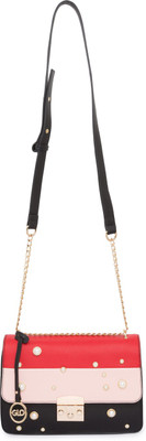 

Globus Colorblocked Pearl Studded Sling Bag Sling Bag(Black, 10 inch)