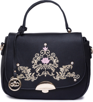 

Globus Embroidered Sling Bag Multipurpose Bag(Black, 10 inch)