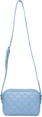 

Globus Quilted Embellished Sling Bag Sling Bag(Blue, 8 inch)
