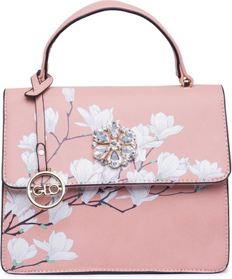 

Globus Floral Print Embellished Handbag Multipurpose Bag(Pink, 10 inch)
