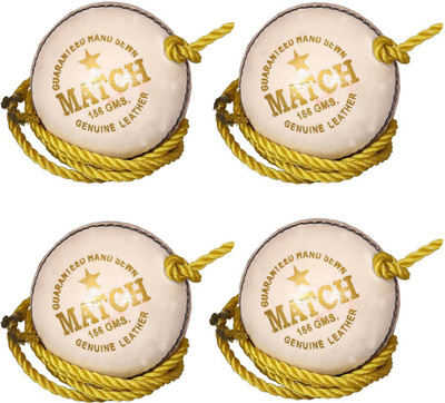 

Diablo Sports Leather Match Practice Hanging Cricket Ball White Pack of 4 Cricket Training Ball(Pack of 4, White)