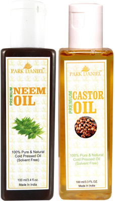 

Park Daniel Organic Neem oil and Castor oil - Natural & Undiluted combo of 2 bottles of 100 ml (200ml)(200 ml)