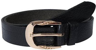 

Creative Crafts Women Formal Black Genuine Leather Belt