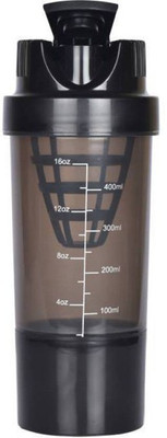 

BG Bazzar Gali Gym Shaker with Extra Storage Compartment 500ml (Pack of 1,Black) 500 Shaker(Pack of 1, Black)