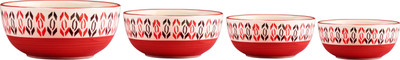 

Caffeine Serving Bowl Set Ceramic/Stoneware in Orange Freccia (1 Large, 1 Medium, 1 Semi-Medium & 1 Small Bowl) (Set of 4) Handmade by Caffeine Stoneware Bowl Set(Orange, White, Pack of 4)