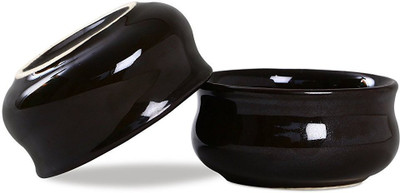 

caffeine Dip and Sauce Chirag Serving Bowl in Black Glossy (Set of 2) Ceramic Bowl Set(Black, Pack of 2)