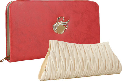 

Element Cart Casual, Formal, Party Pink, White Clutch