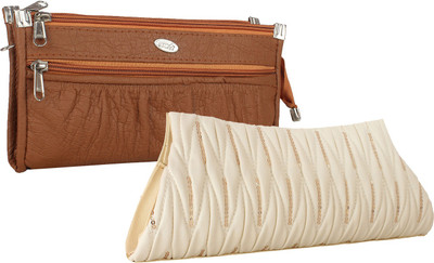 

Element Cart Casual, Formal, Party Brown, White Clutch