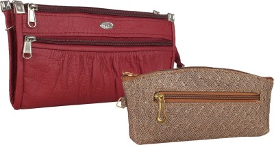 

Fillincart Casual, Formal, Party Maroon, Brown Clutch, Brown;maroon