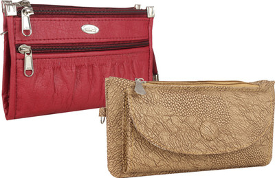 Fillincart Casual, Formal, Party Maroon, Beige Clutch, Beige;maroon