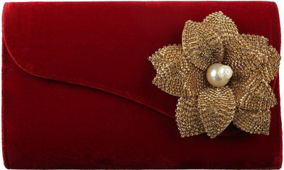 

The Indian Handicraft Store Party Maroon Clutch
