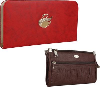 

Element Cart Casual, Formal, Party Brown, Red Clutch