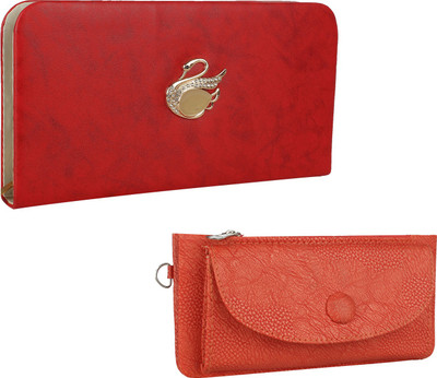 

Fillincart Casual, Formal, Party Tan, Red Clutch, Red;tan