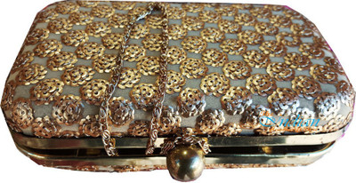 

The Indian Handicraft Store Casual Gold Clutch