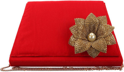 The Indian Handicraft Store Party Red Clutch