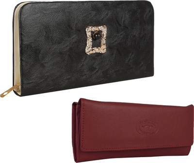 

Fillincart Casual, Formal, Party Maroon, Black Clutch, Black;maroon