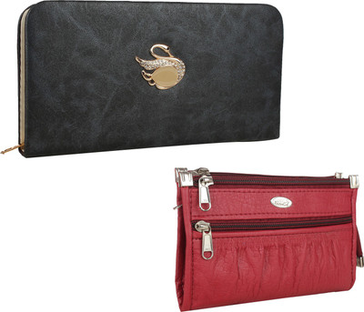 

Fillincart Casual, Formal, Party Maroon, Black Clutch, Black;maroon