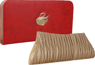 

Fillincart Casual, Formal, Party Red, Beige Clutch, Beige;red