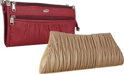 

Fillincart Casual, Formal, Party Maroon, Beige Clutch, Beige;maroon