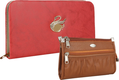 

Fillincart Casual, Formal, Party Pink, Brown Clutch, Brown;pink