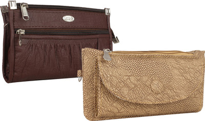 

Fillincart Casual, Formal, Party Brown, Beige Clutch, Beige;brown