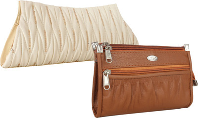 

Element Cart Casual, Formal, Party Brown, White Clutch