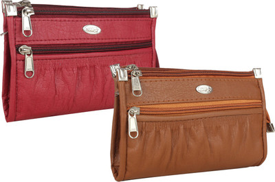 

Fillincart Casual, Formal, Party Maroon, Brown Clutch, Brown;maroon
