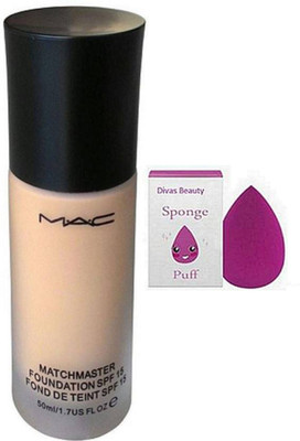 

divas beauty Sponge Puff With MatchMaster SPF 15 Found De Teint 15Ml(Set of 2)