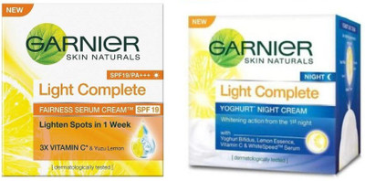 

Garnier Light Complete (Fairness Serum Cream + Yoghurt Night Cream)(Set of 2)